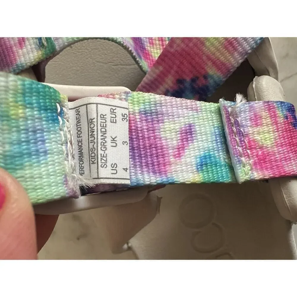 Chaco Girls Chillos Slip-on Slides Size 4 Tie Dye Straps Sandals